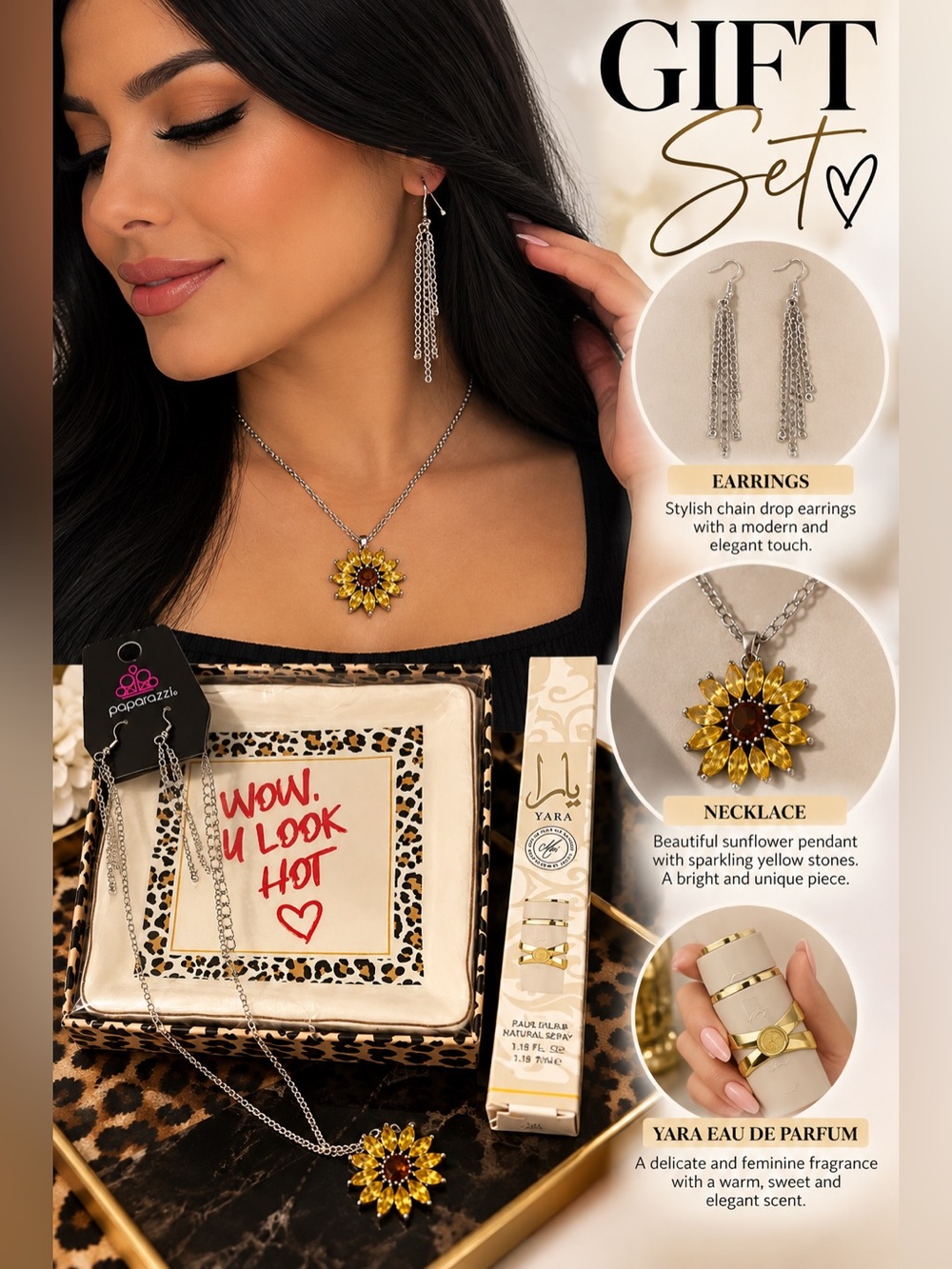 WOW BUNDLE (paparazzi necklace set, jewelry dish and EMPTY YARA)